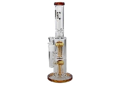 Bong Black Leaf Percolateur 8 Bras Ambre 35.5cm