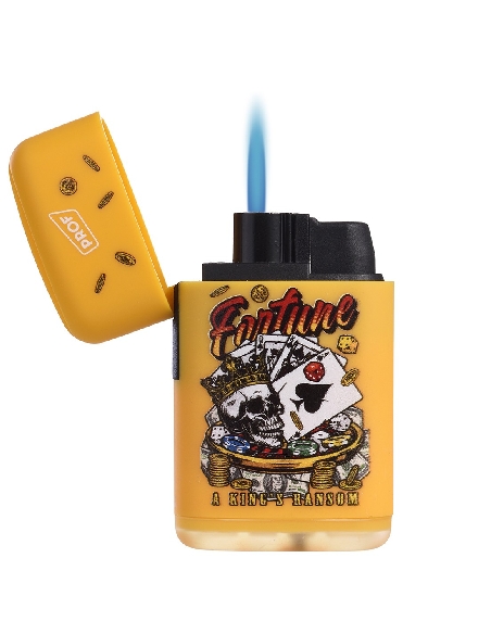 Briquet Torche Jaune Rechargeable