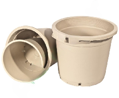 pot rond blanc 27L
