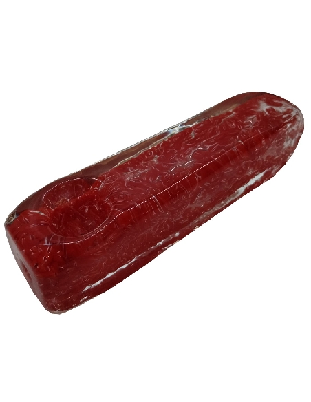 Pipe en Verre "Particules" Rouge 10cm