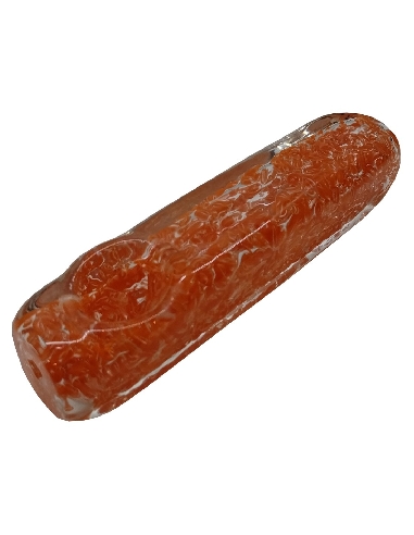 Pipe en Verre "Particules" Orange 10cm