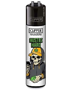 Clipper Urban Slogan Hustle Hard