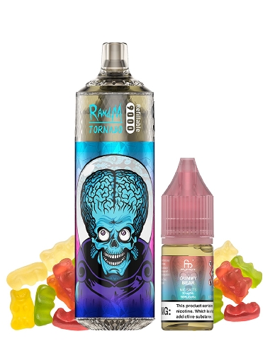 RandM Tornado 9000 Refillable Gummy Bear + 10ml 20mg/ml Sel de Nicotine